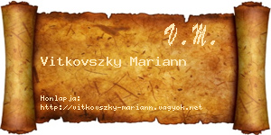 Vitkovszky Mariann névjegykártya