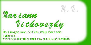 mariann vitkovszky business card